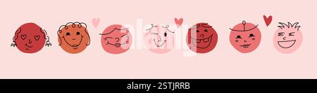 Adesivi simpatici e divertenti Illustrazione Vettoriale