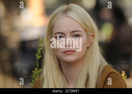 Emma Stone è stata vista sul posto mentre girava il film "Maniac" a New York il 20 ottobre 2017 Foto Stock