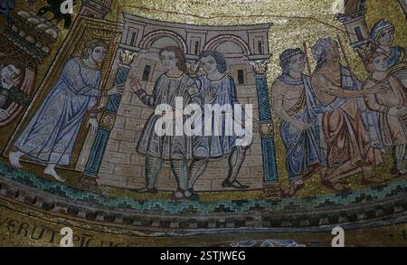 Italia. Venezia. Basilica di San Marco. Secondo Joseph Cupola. Nartece nord. 1260-1280. Mosaico. Foto Stock