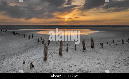 Essiccato fino a Salt Lake Kuyalnik Foto Stock
