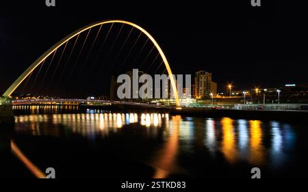 Newcasle di notte Foto Stock