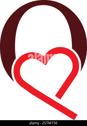 Logo lettera Q ispirato all'amore Illustrazione Vettoriale