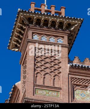 Arena Las Ventas a Madrid, Spagna - Plaza de Toros de Las Ventas. Bell'edificio per un terribile combattimento con i tori. Costruito negli anni '1920 Foto Stock
