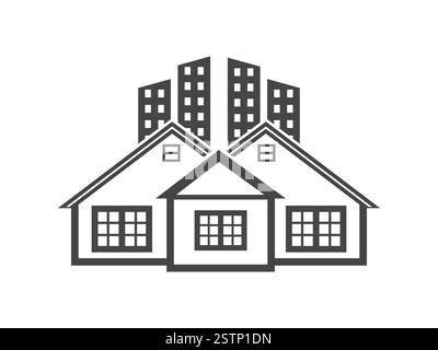 Logo immobiliare, vettore logo immobiliare, Casa, Logo immobiliare, Design logo immobiliare. Illustrazione Vettoriale