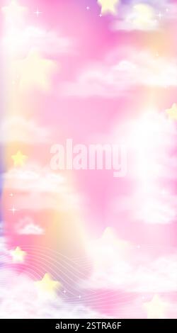 Sfondo della storia di Rainbow Clouds Illustrazione Vettoriale