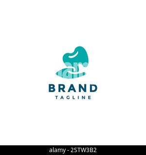 La mano regala denti sorridenti Logo Design. Denti per il trasporto a mano con logo Smile. Illustrazione Vettoriale