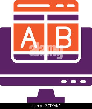 Illustrazione del design dell'icona del vettore AB test Illustrazione Vettoriale