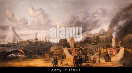 La raffineria di olio di balena vicino al villaggio di Smerenburg Foto Stock