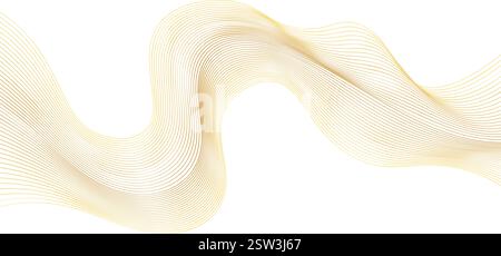 Eleganti linee dorate sottili di onde sfumate. Illustrazione vettoriale Illustrazione Vettoriale