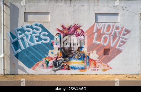 Street art di Yoheyy nelle strade di Kobe Giappone Asia Foto Stock