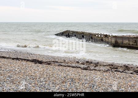 Onde che si infrangono sulla riva Foto Stock