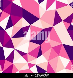 Sfondo geometrico minimo. Dimensioni compatte dei triangoli. Modello ripetibile. Tessere vettoriali moderne. Tavolozza sfumatura rosa tenue. Illustrazione Vettoriale