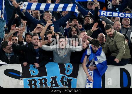 Roma, Italia. 20 febbraio 2025. Tifosi del Porto durante la partita di calcio di Europa League tra AS Roma e FC Porto allo stadio Olimpico di Roma (Italia), 20 febbraio 2025. Crediti: Insidefoto/Alamy Live News Foto Stock