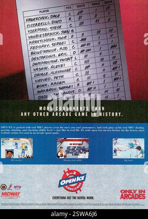 1995 NHL Open Ice: 2 on 2 Challenge un videogioco di hockey su ghiaccio di Midway Games Foto Stock