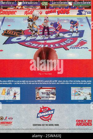 1995 NHL Open Ice: 2 on 2 Challenge un videogioco di hockey su ghiaccio di Midway Games Foto Stock