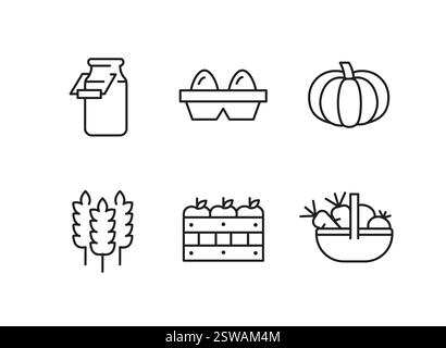 Set icone farm Illustrazione Vettoriale
