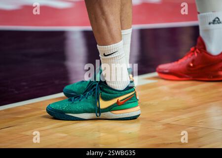 RIGA, Lettonia. 20 febbraio 2025. Partita di qualificazione FIBA Eurobasket tra la squadra Lettonia e la squadra Spagna. Crediti: Gints Ivuskans/Alamy Live News Foto Stock