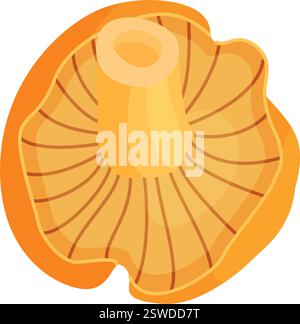 Funghi canterelle freschi disegnati a mano, icona isolata in stile piatto e alla moda. Funghi commestibili, funghi gialli. Illustrazione vettoriale Illustrazione Vettoriale