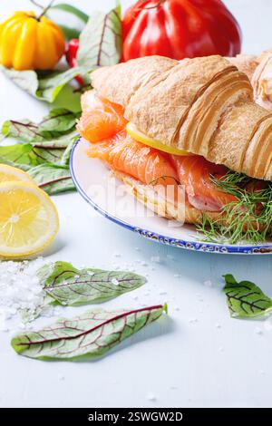 Sandwich con salmone salato Foto Stock