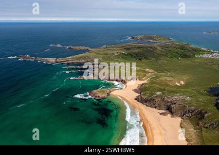 Boyeeghter Bay, alias Murder Hole Beach, Contea di Donegal, Irlanda Foto Stock