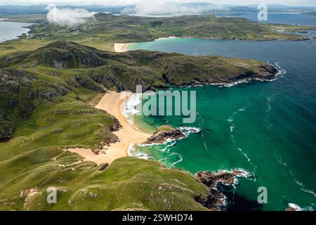Boyeeghter Bay, alias Murder Hole Beach, Contea di Donegal, Irlanda Foto Stock