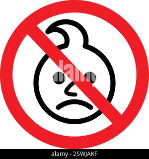 classico non per tenere lontano dalla portata dei bambini simbolo dei bambini non consentito simbolo dei bambini vettore semplice isolato su sfondo trasparente Illustrazione Vettoriale