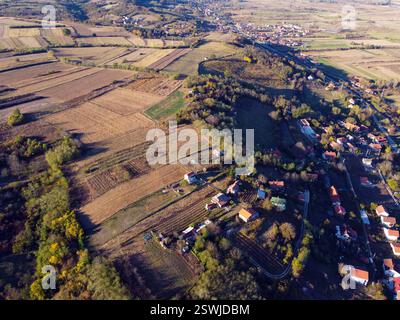 Villaggio rurale nella Serbia centrale vicino a Jagodina, drone colpito Foto Stock