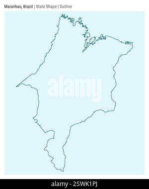 Maranhao, Brasile. Semplice mappa vettoriale. Stato forma. Stile contorno. Confine di Maranhao. Illustrazione vettoriale. Illustrazione Vettoriale