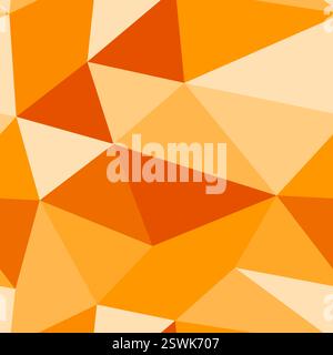 Sfondo delle forme geometriche di triangolazione. Grandi dimensioni dei triangoli. Modello ripetibile. Tavolozza dei colori Tangerine Dream. Tessere vettoriali artistiche. Illustrazione Vettoriale