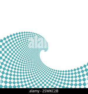 Sfondo dell'illusione a spirale ottica. Onda magica con pattern psichedelico, illusioni a turbolenza e carta ipnotica astratta. Illustrazione Vettoriale
