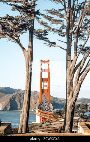 il famoso golden gate bridge di san francisco Foto Stock