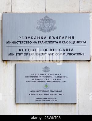Ministero dei trasporti e delle comunicazioni servizio amministrativo Front Office Government Institution a Sofia Bulgaria, Europa orientale, Balcani, UE Foto Stock