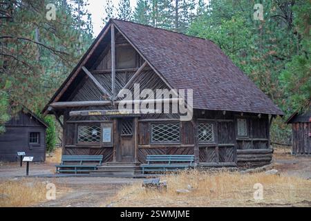 Yosemite National Park, California - il Pioneer Yosemite History Center a Wawona nel Yosemite National Park. Il centro ha edifici storici che Foto Stock