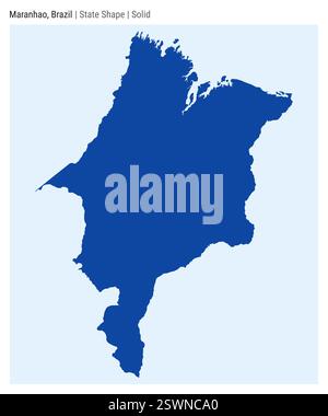 Maranhao, Brasile. Semplice mappa vettoriale. Stato forma. Stile solido. Confine di Maranhao. Illustrazione vettoriale. Illustrazione Vettoriale