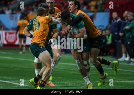 Vancouver, Vancouver, British Columbia, Canada. 21 febbraio 2025. Partita maschile delle World Rugby Sevens Series tra Sudafrica e Irlanda al BC Place Stadium di Vancouver, Canada, il 21 febbraio 2025. (Foto di Tomaz Jr/Pximages) (immagine di credito: © Tomaz Jr/PX Imagens via ZUMA Press Wire) SOLO PER USO EDITORIALE! Non per USO commerciale! Foto Stock