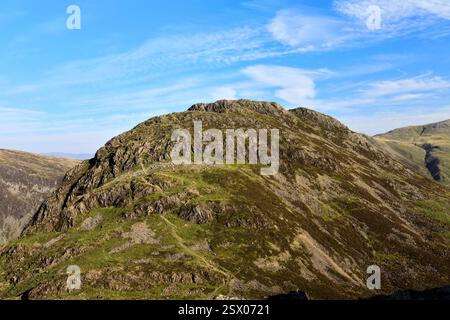 Vista di Seat Fell sopra Buttermere, Lake District National Park, Cumbria, Inghilterra, Regno Unito Foto Stock