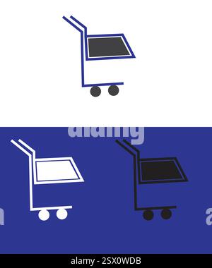 Logo carrello, logo carrello, disegno logo shopping per il business online, Illustrazione Vettoriale