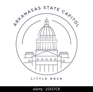 Arkansas State Capitol - Little Rock - Stock Illustration come file EPS 10 Illustrazione Vettoriale