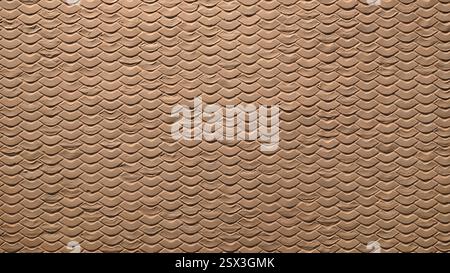 Superficie decorata marrone e marrone con molte piccole linee curve. La scena è un po' astratta e artistica, con linee e forme che creano un sen Foto Stock