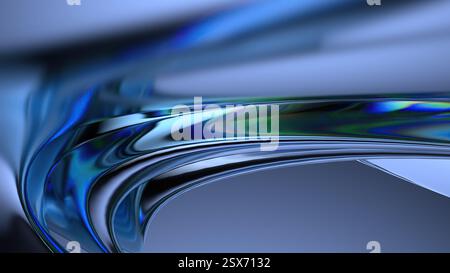 Moderno sfondo astratto con cromo viola blu rifrangenti di lusso rifrangenti illustrazione 3d di alta qualità Foto Stock