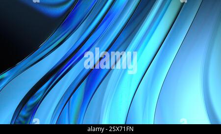 Blu viola rifrazione cromata acquosa di lusso sfondo astratto arte moderna illustrazione 3d di alta qualità Foto Stock