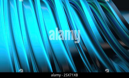Blu viola rifrazione acquosa moderna curva bellezza sfondo astratto illustrazione 3d di alta qualità Foto Stock