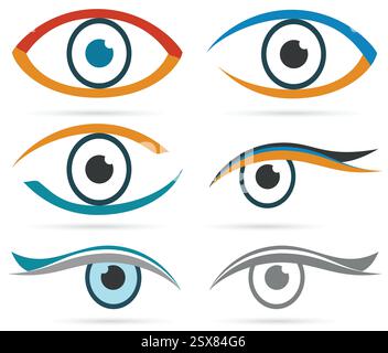 Icone colorate per il design. Illustrazione Vettoriale