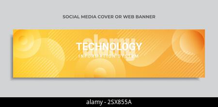 Tema tecnologico copertina dei social media o banner Web Illustrazione Vettoriale