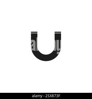 Icona del magnete. Simbolo di sfondo del poster di un'azienda di riparazione di stile semplice. Elemento di design del logo del marchio del magnete. Stampa di magliette magnetiche. vettore per adesivo. Illustrazione Vettoriale