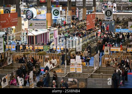 Parigi, Francia. 22 febbraio 2025. I visitatori passeggiano alla Fiera Internazionale dell'Agricoltura di Parigi, Francia, il 22 febbraio 2025. Foto di Firas Abdullah/ABACAPRESS. COM credito: Abaca Press/Alamy Live News Foto Stock