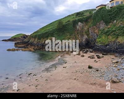 Helvick o Helvick Head è un promontorio situato all'estremità meridionale del porto di Dungarvan, in Irlanda; è la punta orientale della penisola di Ring. Foto Stock