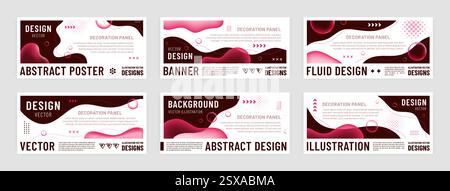 Sfondo onda. Banner a forma liquida, grafica fluida a gradiente astratto per tecnologia, business web design, post intestazione o social media. Modello del sito Web, brochure. Copia spazio. Design vettoriale luminoso minimo Illustrazione Vettoriale