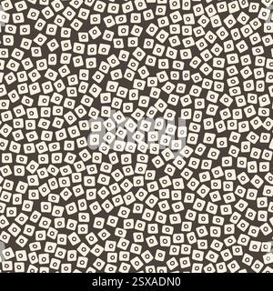 Modello moderno e astratto con disposizione irregolare di forme quadrate. Illustrazione Vettoriale