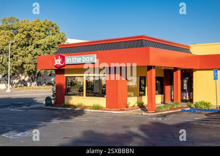 Ristorante Jack in the Box gratuito a San Diego, Burger Fast Food Outlet, con sede a San Diego, California Foto Stock